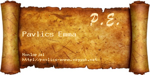 Pavlics Emma névjegykártya