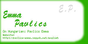 emma pavlics business card